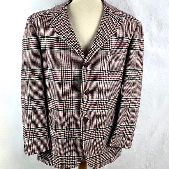 1950s Langroch Princeton Sports Coat 40 Burgundy Cashmere Tweed Excellent Preppy